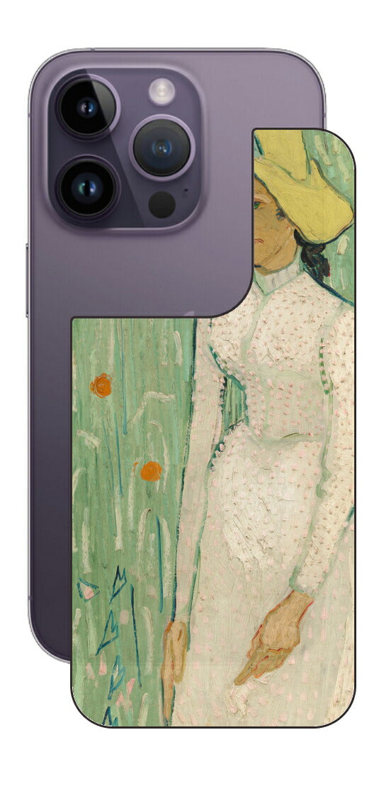 iPhone 14 pro用 背面 保護 フィルム 名画 プリント ゴッホ 白衣の少女（ フィンセント ファン ゴッホ Vincent Willem van Gogh ）