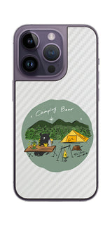 iPhone 14 Pro用 【コラボ プリント Design by すいかねこ 005 】 カーボン調 背面 保護 フィルム 日本製