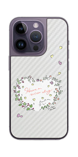 iPhone 14 Pro用 【コラボ プリント Design by すいかねこ 007 】 カーボン調 背面 保護 フィルム 日本製