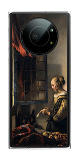 Leica Leitz Phone 1用 背面 保護 フィルム 名画 プリント フェルメール 開いた窓辺で手紙を読む少女 ( ヨハネス・フェルメール Johannes Vermeer )