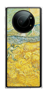 Leica Leitz Phone 1用 背面 保護 フィルム 名画 プリント ゴッホ サンポール病院の後ろの小麦畑と刈り取り機( フィンセント ファン ゴッホ Vincent Willem van Gogh )