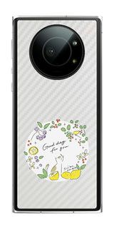 Leica Leitz Phone 1用 【コラボ プリント Design by すいかねこ 002 】 カーボン調 背面 保護 フィルム 日本製