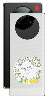 Leica Leitz Phone 1用 【コラボ プリント Design by すいかねこ 002 】 カーボン調 背面 保護 フィルム 日本製
