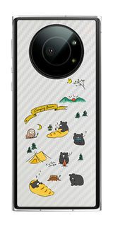 Leica Leitz Phone 1用 【コラボ プリント Design by すいかねこ 004 】 カーボン調 背面 保護 フィルム 日本製