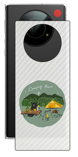 Leica Leitz Phone 1用 【コラボ プリント Design by すいかねこ 005 】 カーボン調 背面 保護 フィルム 日本製