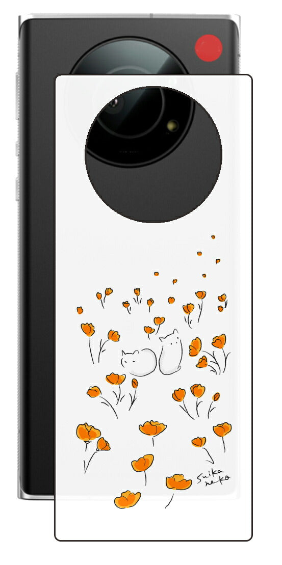 Leica Leitz Phone 1用 【コラボ プリント Design by すいかねこ 006 】 背面 保護 フィルム 日本製