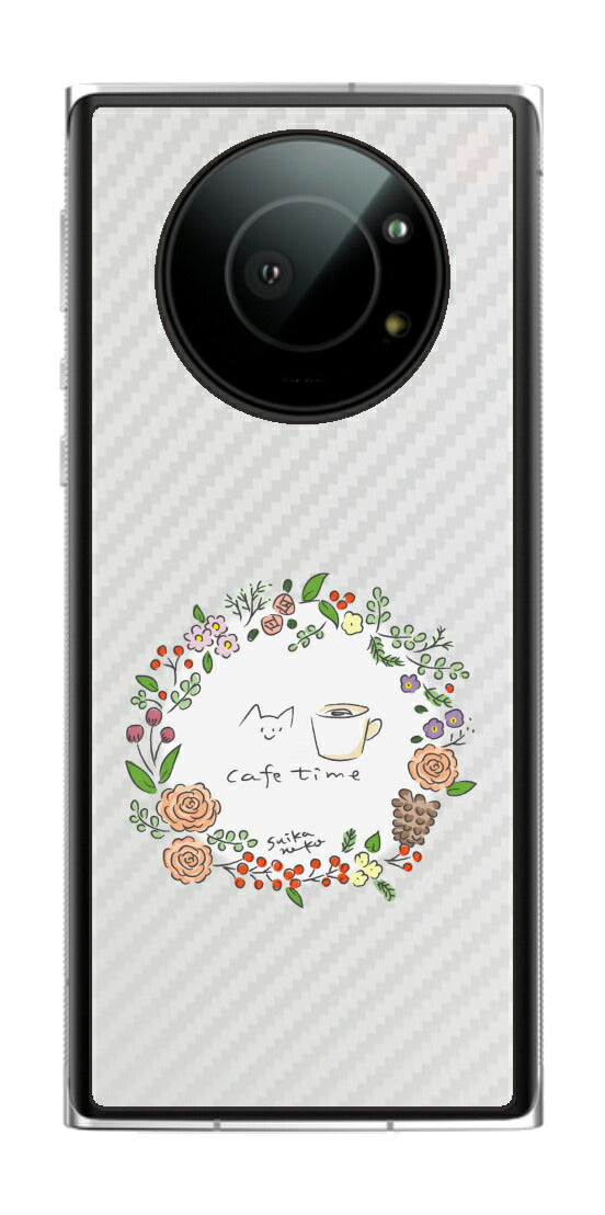 Leica Leitz Phone 1用 【コラボ プリント Design by すいかねこ 008 】 カーボン調 背面 保護 フィルム 日本製