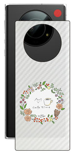 Leica Leitz Phone 1用 【コラボ プリント Design by すいかねこ 008 】 カーボン調 背面 保護 フィルム 日本製