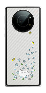 Leica Leitz Phone 1用 【コラボ プリント Design by すいかねこ 010 】 カーボン調 背面 保護 フィルム 日本製