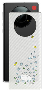 Leica Leitz Phone 1用 【コラボ プリント Design by すいかねこ 010 】 カーボン調 背面 保護 フィルム 日本製