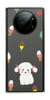 Leica Leitz Phone 1用 【コラボ プリント Design by よこお さとみ 002 】 カーボン調 背面 保護 フィルム 日本製