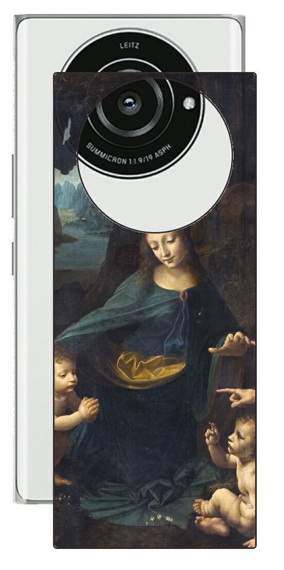 Leica Leitz Phone 2用 背面 保護 フィルム 名画 プリント ダ・ヴィンチ 岩窟の聖母（ レオナルド・ダ・ヴィンチ Leonardo da Vinci ）