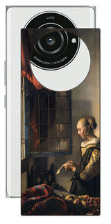 Leica Leitz Phone 2用 背面 保護 フィルム 名画 プリント フェルメール 開いた窓辺で手紙を読む少女 ( ヨハネス・フェルメール Johannes Vermeer )