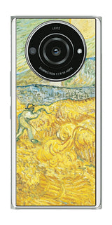 Leica Leitz Phone 2用 背面 保護 フィルム 名画 プリント ゴッホ サンポール病院の後ろの小麦畑と刈り取り機( フィンセント ファン ゴッホ Vincent Willem van Gogh )