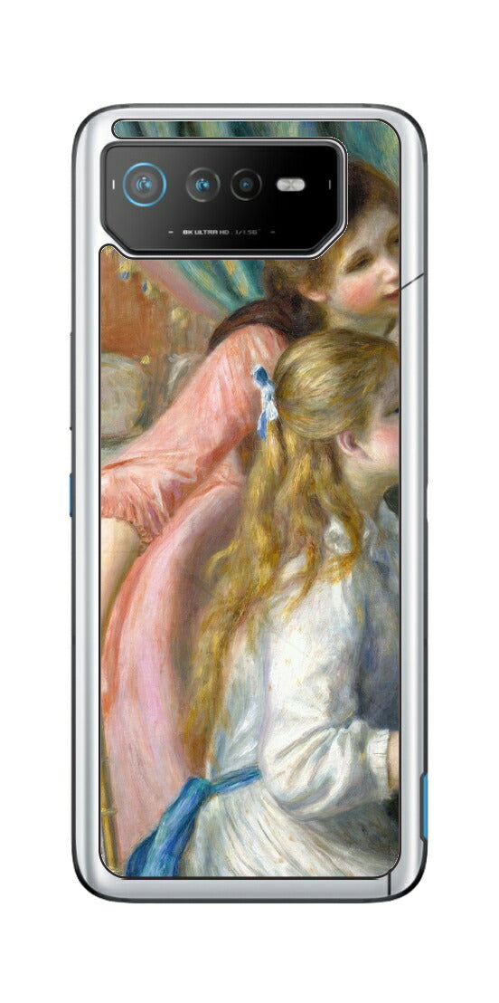 ASUS ROG Phone 6 / ROG Phone 6 Pro用 背面 保護 フィルム 名画 プリント ルノワール ピアノを弾く二人の少女（ ピエール＝オーギュスト・ルノワール Pierre-Auguste Renoir ）