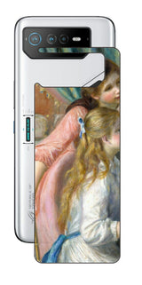 ASUS ROG Phone 6 / ROG Phone 6 Pro用 背面 保護 フィルム 名画 プリント ルノワール ピアノを弾く二人の少女( ピエール=オーギュスト・ルノワール Pierre-Auguste Renoir )