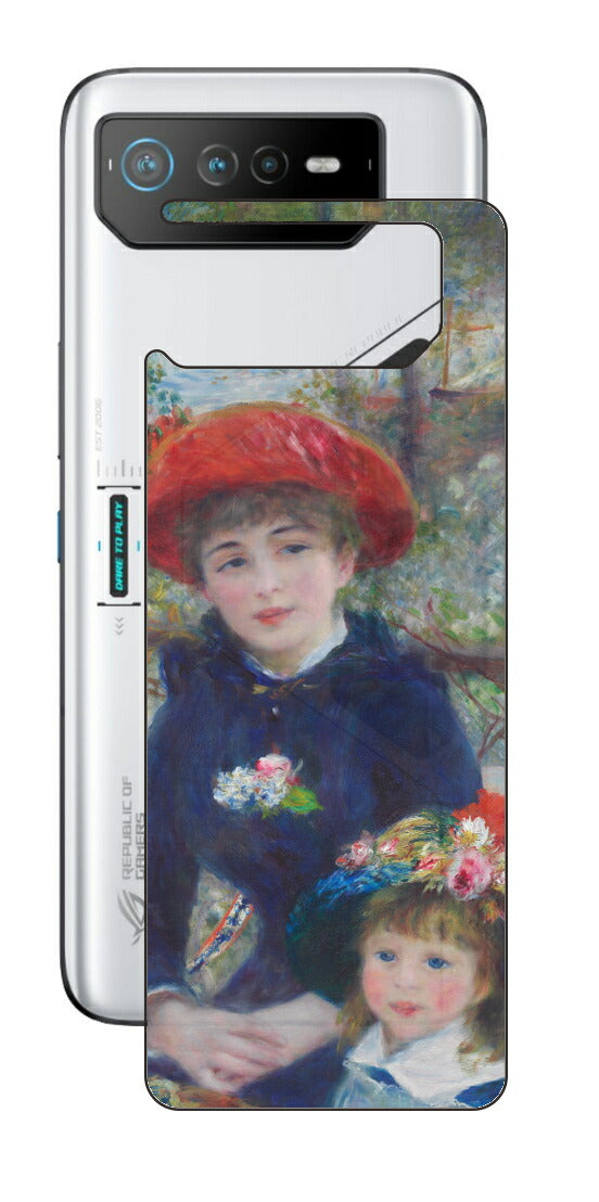 ASUS ROG Phone 6 / ROG Phone 6 Pro用 背面 保護 フィルム 名画 プリント ルノワール 二人の姉妹（ ピエール＝オーギュスト・ルノワール Pierre-Auguste Renoir ）