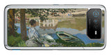 ASUS ROG Phone 6 / ROG Phone 6 Pro用 背面 保護 フィルム 名画プリント クロード・モネ ( Claude Monet ) セーヌ河岸、ベンヌクール