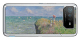 ASUS ROG Phone 6 / ROG Phone 6 Pro用 背面 保護 フィルム 名画プリント クロード・モネ （ Claude Monet ) プールヴィルの断崖の上の散歩