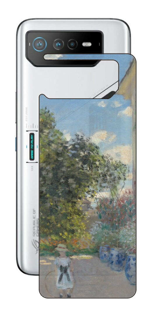 ASUS ROG Phone 6 / ROG Phone 6 Pro用 背面 保護 フィルム 名画プリント クロード・モネ （ Claude Monet ) アルジャントゥイユの画家の家