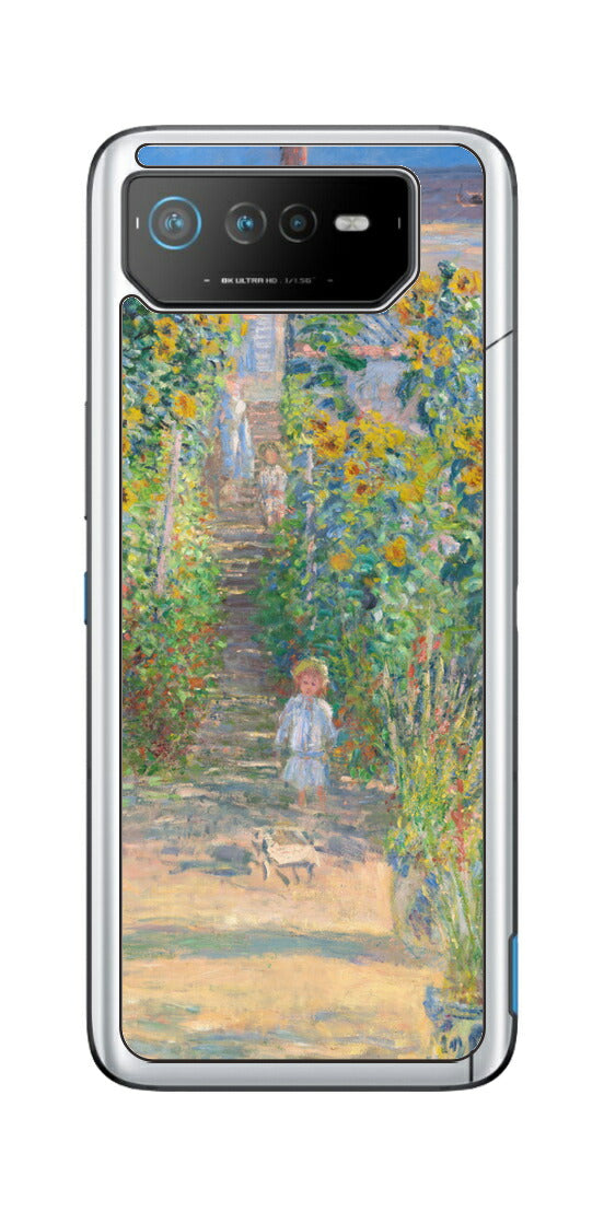 ASUS ROG Phone 6 / ROG Phone 6 Pro用 背面 保護 フィルム 名画プリント クロード・モネ （ Claude Monet ) ヴェトゥイユの画家の庭