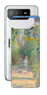 ASUS ROG Phone 6 / ROG Phone 6 Pro用 背面 保護 フィルム 名画プリント クロード・モネ ( Claude Monet ) ヴェトゥイユの画家の庭