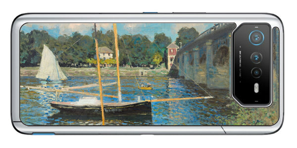 ASUS ROG Phone 6 / ROG Phone 6 Pro用 背面 保護 フィルム 名画プリント クロード・モネ （ Claude Monet ) アルジャントゥイユの橋