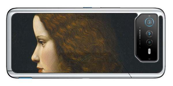 ASUS ROG Phone 6 / ROG Phone 6 Pro用 背面 保護 フィルム 名画 プリント ダ・ヴィンチ 若い女性の肖像（ レオナルド・ダ・ヴィンチ Leonardo da Vinci ）