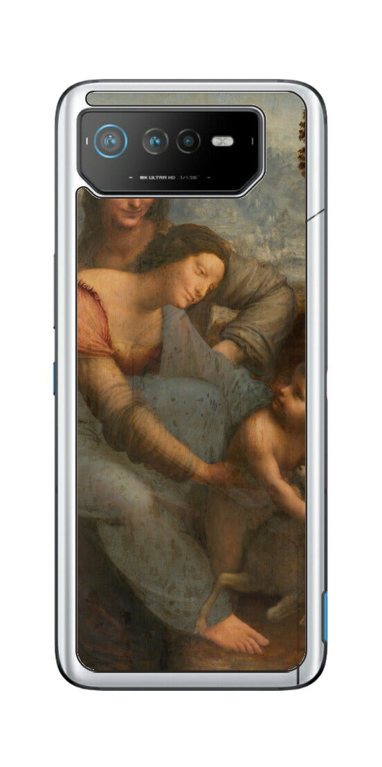 ASUS ROG Phone 6 / ROG Phone 6 Pro用 背面 保護 フィルム 名画 プリント ダ・ヴィンチ 聖アンナと聖母子（ レオナルド・ダ・ヴィンチ Leonardo da Vinci ）
