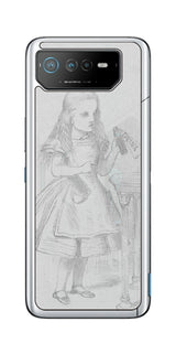 ASUS ROG Phone 6 / ROG Phone 6 Pro用 背面 保護 フィルム 名画プリント ジョン・テニエル ( John Tenniel ) 「私を飲んで」と書かれた瓶の場面