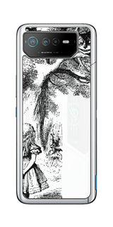 ASUS ROG Phone 6 / ROG Phone 6 Pro用 背面 保護 フィルム 名画プリント ジョン・テニエル ( John Tenniel ) チェシャ猫