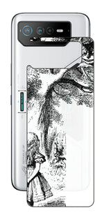 ASUS ROG Phone 6 / ROG Phone 6 Pro用 背面 保護 フィルム 名画プリント ジョン・テニエル ( John Tenniel ) チェシャ猫