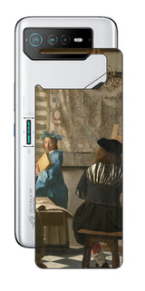 ASUS ROG Phone 6 / ROG Phone 6 Pro用 背面 保護 フィルム 名画 プリント フェルメール 絵画の芸術 ( ヨハネス・フェルメール Johannes Vermeer )