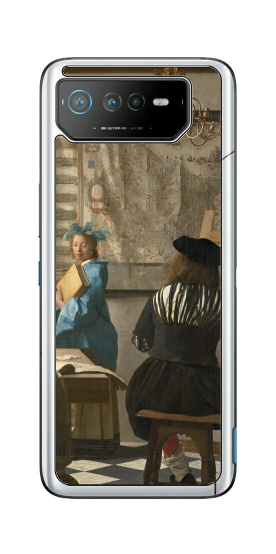 ASUS ROG Phone 6 / ROG Phone 6 Pro用 背面 保護 フィルム 名画 プリント フェルメール 絵画の芸術 （ ヨハネス・フェルメール Johannes Vermeer ）