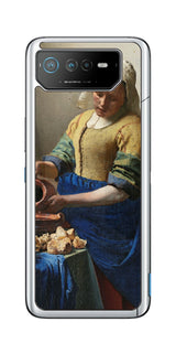 ASUS ROG Phone 6 / ROG Phone 6 Pro用 背面 保護 フィルム 名画 プリント フェルメール 牛乳を注ぐ女 ( ヨハネス・フェルメール Johannes Vermeer )