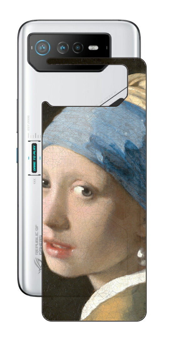 ASUS ROG Phone 6 / ROG Phone 6 Pro用 背面 保護 フィルム 名画 プリント フェルメール 真珠の耳飾りの少女 （ ヨハネス・フェルメール Johannes Vermeer ）