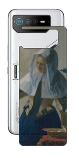 ASUS ROG Phone 6 / ROG Phone 6 Pro用 背面 保護 フィルム 名画 プリント フェルメール 水差しを持つ若い女性 ( ヨハネス・フェルメール Johannes Vermeer )