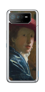 ASUS ROG Phone 6 / ROG Phone 6 Pro用 背面 保護 フィルム 名画 プリント フェルメール 赤い帽子の少女 ( ヨハネス・フェルメール Johannes Vermeer )