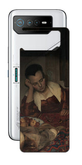 ASUS ROG Phone 6 / ROG Phone 6 Pro用 背面 保護 フィルム 名画 プリント フェルメール 眠っているメイド ( ヨハネス・フェルメール Johannes Vermeer )