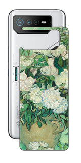 ASUS ROG Phone 6 / ROG Phone 6 Pro用 背面 保護 フィルム 名画 プリント ゴッホ バラ( フィンセント ファン ゴッホ Vincent Willem van Gogh )