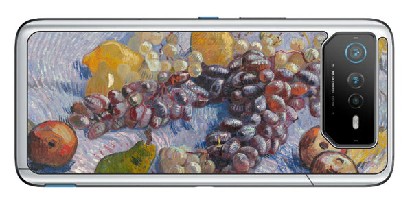 ASUS ROG Phone 6 / ROG Phone 6 Pro用 背面 保護 フィルム 名画 プリント ゴッホ ぶどう、レモン、梨、りんご（ フィンセント ファン ゴッホ Vincent Willem van Gogh ）