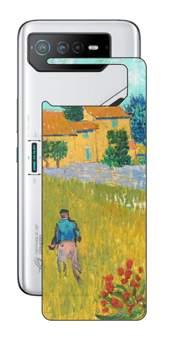 ASUS ROG Phone 6 / ROG Phone 6 Pro用 背面 保護 フィルム 名画 プリント ゴッホ プロヴァンスの農家（ フィンセント ファン ゴッホ Vincent Willem van Gogh ）