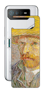 ASUS ROG Phone 6 / ROG Phone 6 Pro用 背面 保護 フィルム 名画 プリント ゴッホ 麦わらの自画像( フィンセント ファン ゴッホ Vincent Willem van Gogh )