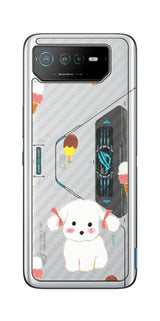 ASUS ROG Phone 6 / ROG Phone 6 Pro用 【コラボ プリント Design by よこお さとみ 002】 カーボン調 背面 保護 フィルム 日本製