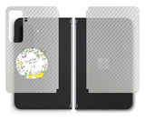 【背面左右2ヶ所 】 Surface Duo 2用 【コラボ プリント Design by すいかねこ 002 】 カーボン調 背面 保護 フィルム 日本製