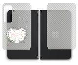 【背面左右2ヶ所 】 Surface Duo 2用 【コラボ プリント Design by すいかねこ 007 】 カーボン調 背面 保護 フィルム 日本製