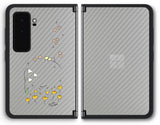 【背面左右2ヶ所 】 Surface Duo 2用 【コラボ プリント Design by すいかねこ 009 】 カーボン調 背面 保護 フィルム 日本製