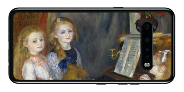 LG V60 ThinQ 5G用 背面 保護 フィルム 名画 プリント ルノワール カチュール・メンデスの娘たち（ ピエール＝オーギュスト・ルノワール Pierre-Auguste Renoir ）