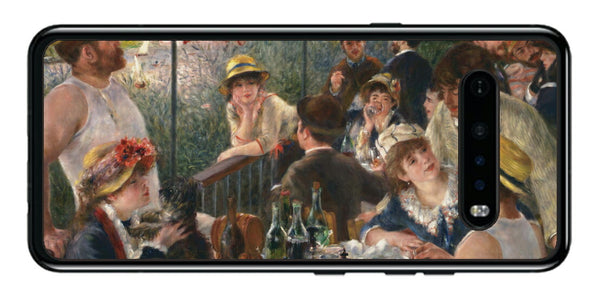 LG V60 ThinQ 5G用 背面 保護 フィルム 名画 プリント ルノワール 舟遊びをする人々の昼食（ ピエール＝オーギュスト・ルノワール Pierre-Auguste Renoir ）