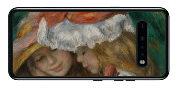 LG V60 ThinQ 5G用 背面 保護 フィルム 名画 プリント ルノワール 読書する二人の少女（ ピエール＝オーギュスト・ルノワール Pierre-Auguste Renoir ）